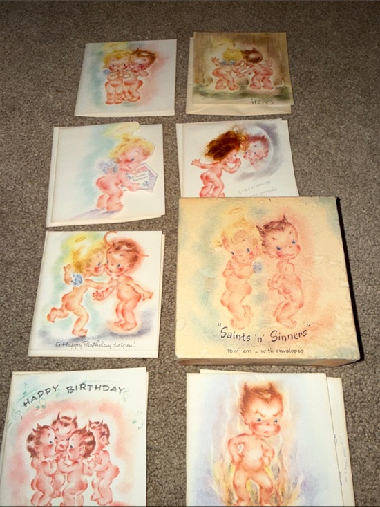 Card mart Other - Saints 'n' Sinners Vintage Party Greeting Card Set - Pink/Cream